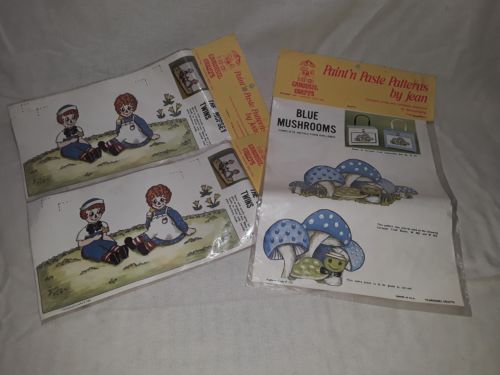 Carousel Crafts Paint'n Paste Patterns By Jean 1969 Mopsey twins And Mushrooms