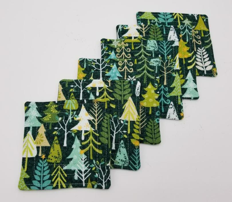 How Lovely Are Thy Branches Quilted Christmas Coasters - Set of 6 and Free Shipp
