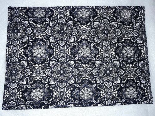 Black & Gray Placemats Handmade Set of 4 Reversible and Padded Machine Washable