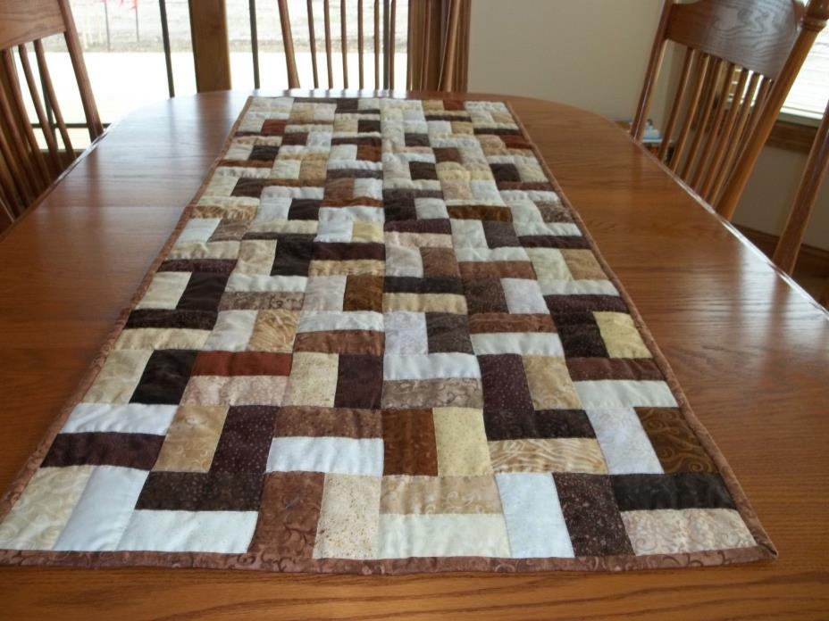 New Handcrafted & Hand Quilted Table Runner, 23 1/2
