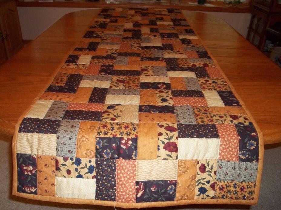 New Table Runner/Bed Runner, Handcrafted & Hand Quilted, Kansas Troubles Fabric
