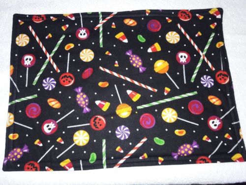 Halloween Themed Placemats Handmade Set of 4 Reversible Machine Washable