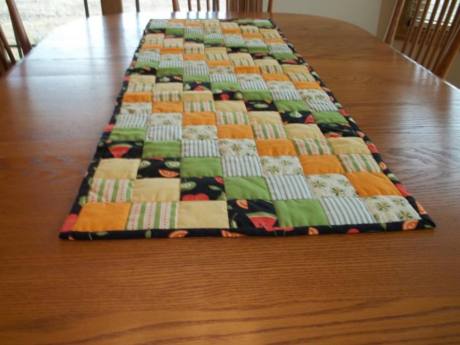 New Handcrafted and Hand Quilted Table Runner, 17 1/2