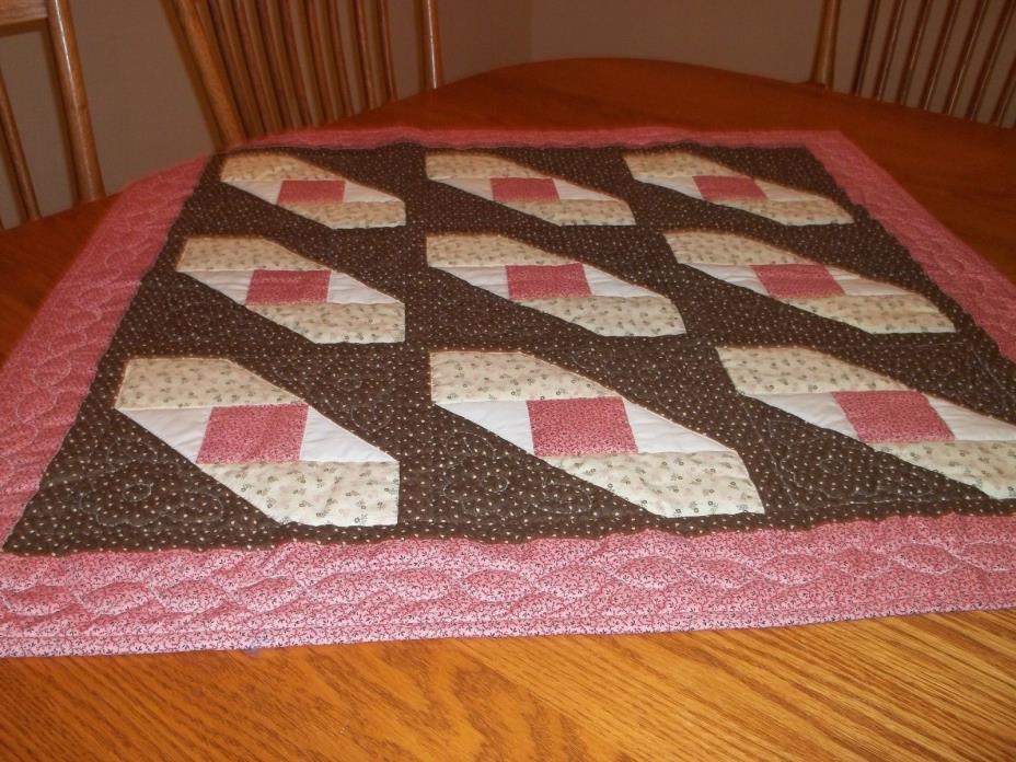 New Table Topper/Tablecloth, 100% Cotton, Handcrafted & Hand Quilted, 36