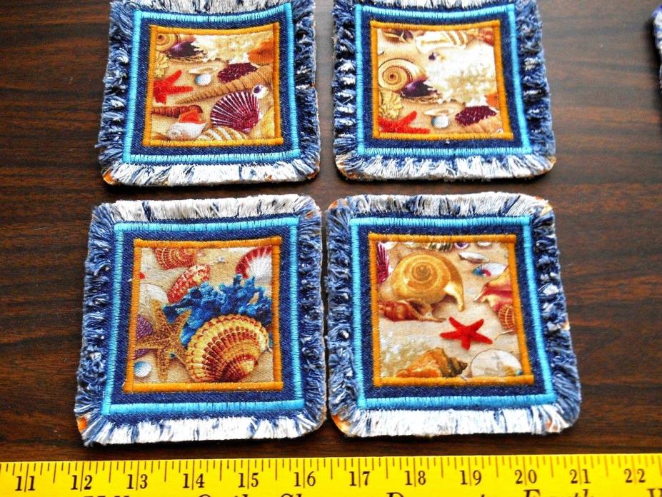 Sandy Beach Coaster Set of 4.  Quality, Absorbent, Machine Wash, Easy Mail Gift!