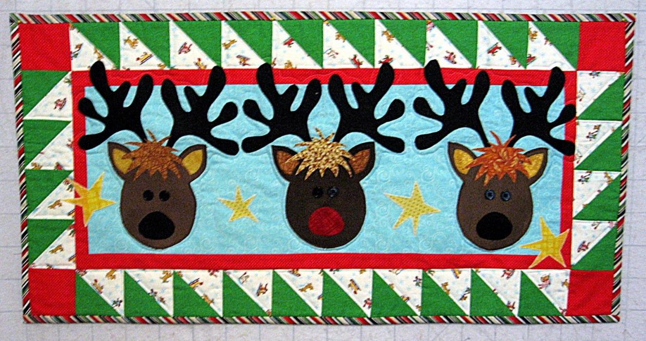 Santa's reindeer Rudolf table runner 36