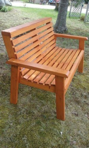 Handcrafted garden bench.