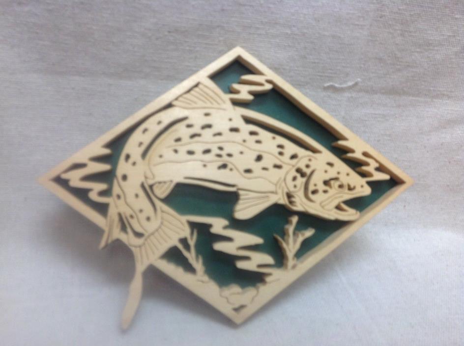 SCROLL SAW PLAQUE OF A BROOK TROUT