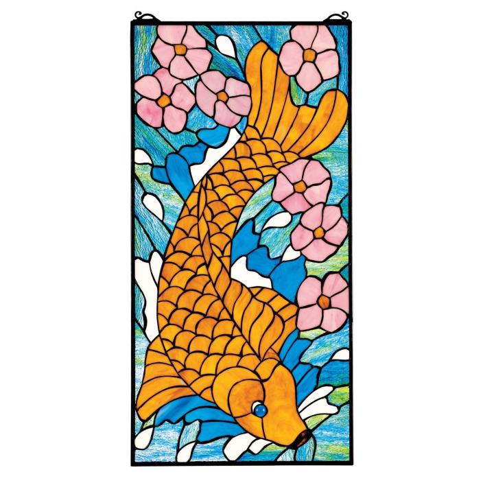 Design Toscano Asian Koi Stained Glass Window TF207033