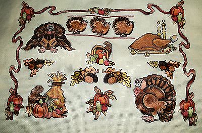 Thanksgiving Finished cross stitch piece-Turkey Time