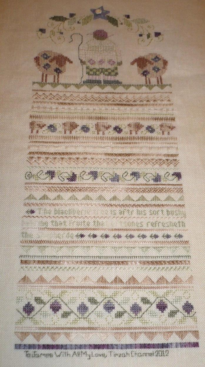 SHEPHERD Finished Completed Handmade Hand Made Cross Stitch Picture
