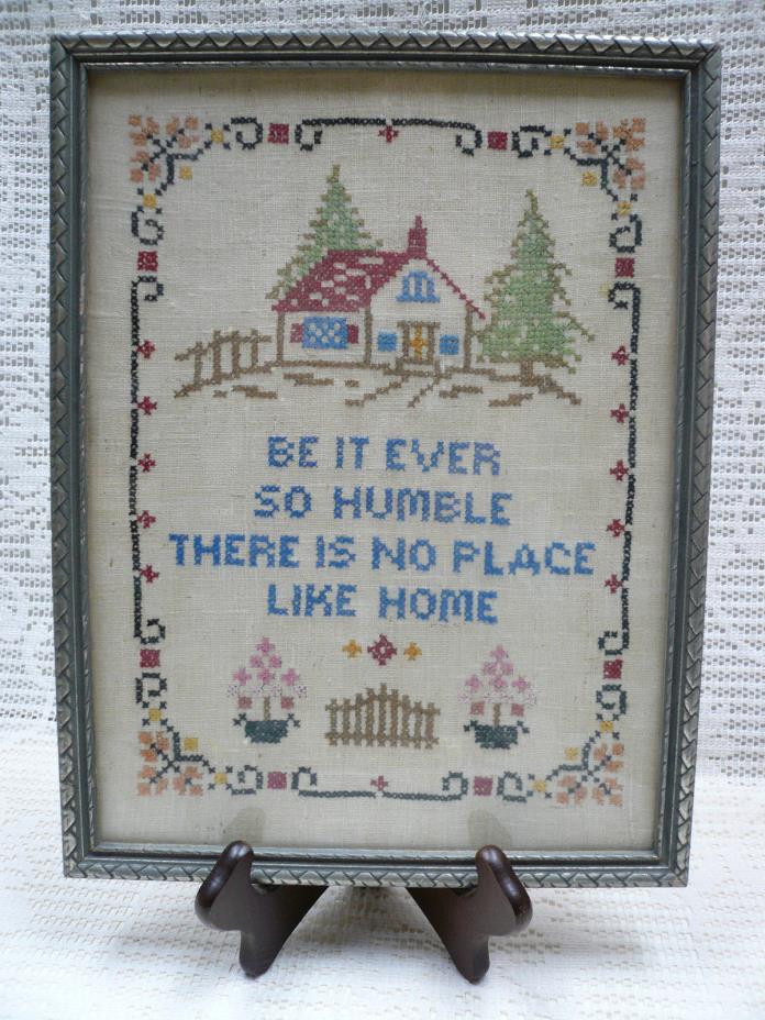 Be It Ever So Humble There Is No Place Like Home Framed Embroidery Cross Stitch
