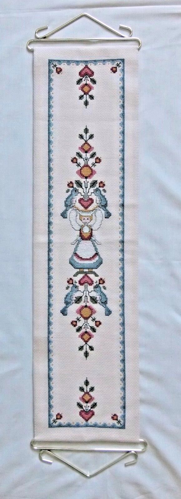 * Completed Cross Stitch Scandinavian Bell Pull  7.25