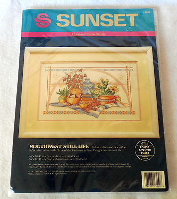 1992 SUNSET counted cross stitch kit SOUTHWEST STILL LIFE Ann Craig NEW