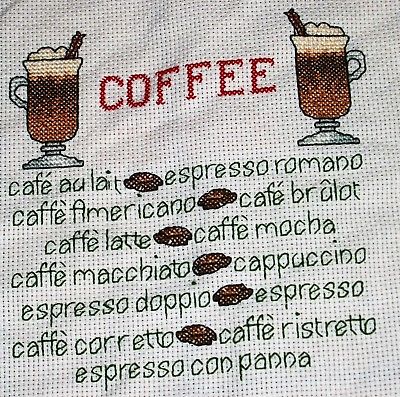 Kitchen Finished cross stitch piece-COFFEE
