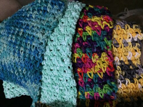 crochet dishcloths cotton Multi Colored
