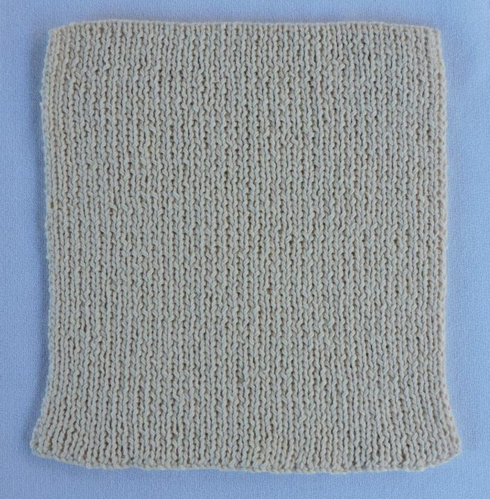 2 Hand Knit Dishcloth - Creamy Ecru - 8 x 8