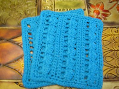 2 Hand Crocheted Dishcloths - Washcloths  Turqouise