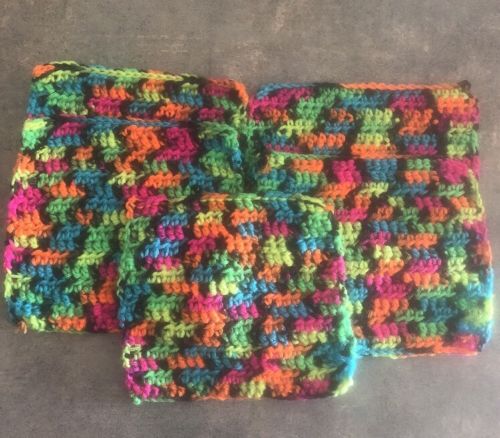 Cotton Dishcloth, Pot Holder, Hot Pad (set of 5) FREE shipping