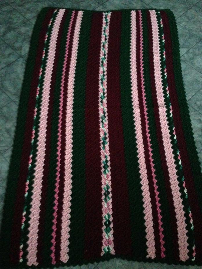 Vintage Crocheted Afghan Throw Handmade 36