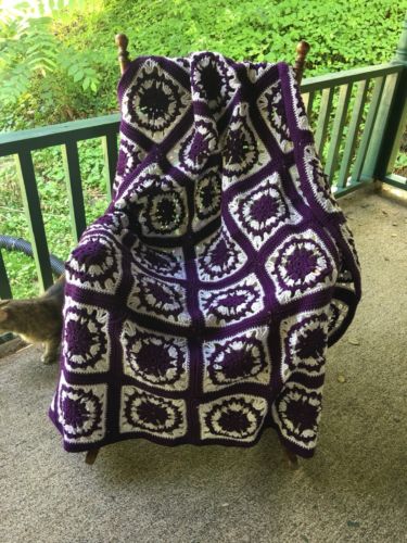 Handcrafted Crochet Granny Square Afghan