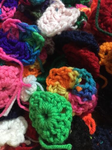 100 Crochet Granny Squares First Round  ONLY for Afghan Solid And Multi Colors