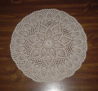 Handmade Crocheted Doily Tea Time  Natural 15