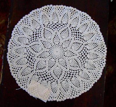 Handmade Crocheted Doily Tea Time White 15