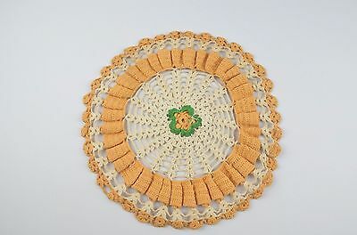Vintage Crocheted Round Doily with Flower in the Middle 8
