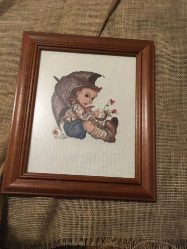 Hummel Needlepoint Framed Boy