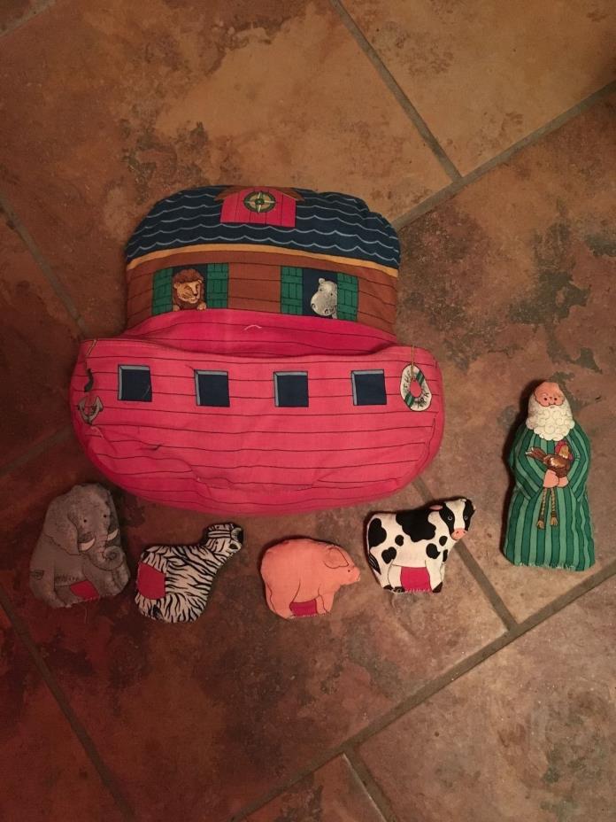 Noah's Ark Pillow Pocket with Animals Plush 5 Characters Bible Story
