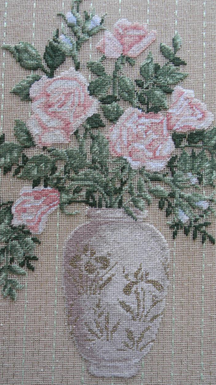 Elsa Williams M.LeClair Finished Needlepoint ROSES FOR CYNTHIA 18x22 JCA No Mat