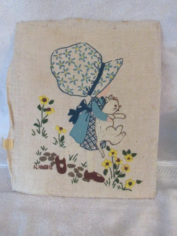 VINTAGE HOLLY HOBBIE NEEDLE POINT PICTURE