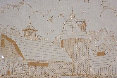 Vintage Country barn grain silo needle point