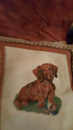 DOXIE LOVERS! Adorable  Dachshund needlepoint, Suitable for framing or pillow!