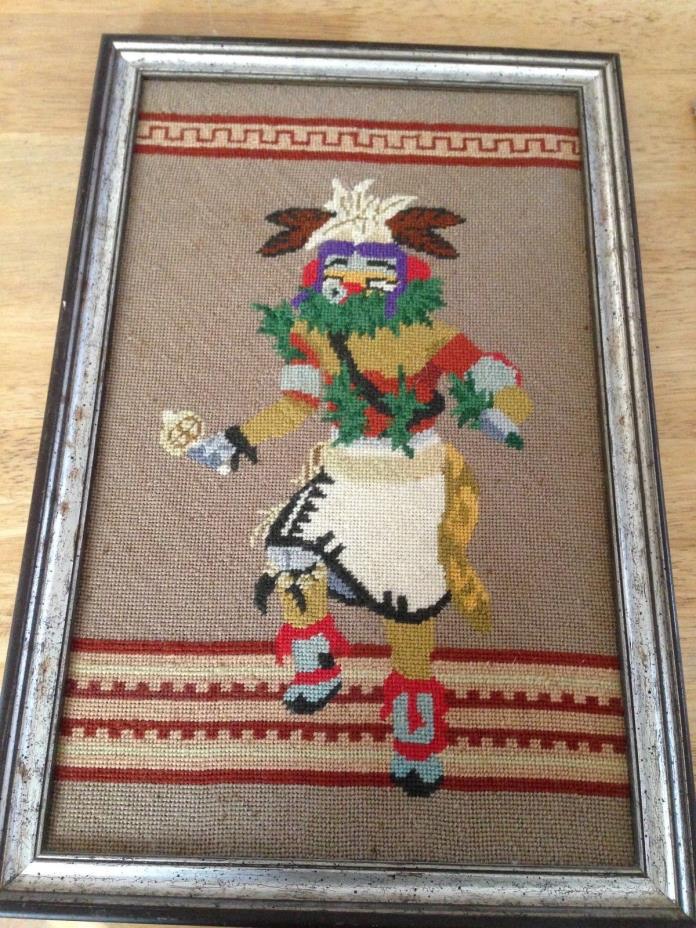 Native  Dancer  in needlepoint  vintage  bkcs