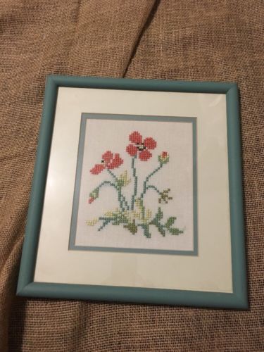 Vintage Floral Needlepoint Framed