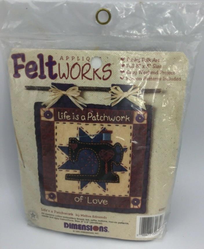 Dimensions Applique Felt Life is a Patchwork of Love Sewing Machine & Thread 8x8