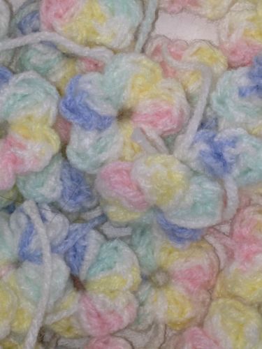 Tiny Crochet Flower Scrapbooking Baby Shower Baby Pastels A Set Of Ten + 10 FREE
