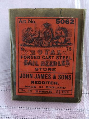 Vintage Sail Needles John James & Son Redditch England 2 3/4 “