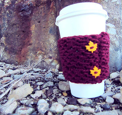 Starbucks Cup Cozy Disposable Mug Sleeve Coffee Sweater Cup Warmer Burgundy Leaf