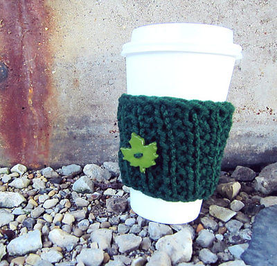 Starbucks Cup Cozy Disposable Mug Sleeve Coffee Sweater Cup Warmer Green Leaf