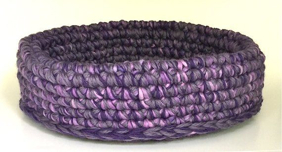 Cat Basket~Pet Bed~PurpleRain~Handmade~Wool~Crochet~Dog~Furniture