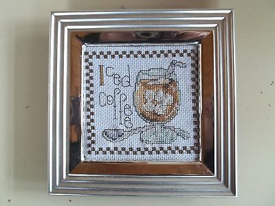 Embroidered Handcrafted Framed Iced Coffee Picture