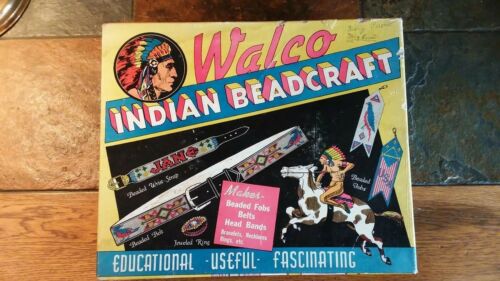 Vintage Walco Indian BeadCraft Kit Loom Beads Books No 200 Educational