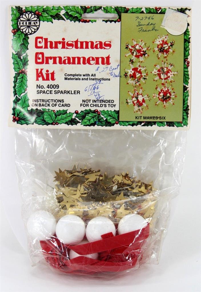 Christmas Ornament Kit, Holiday Industries, Space Sparkler, 4009, Makes 6