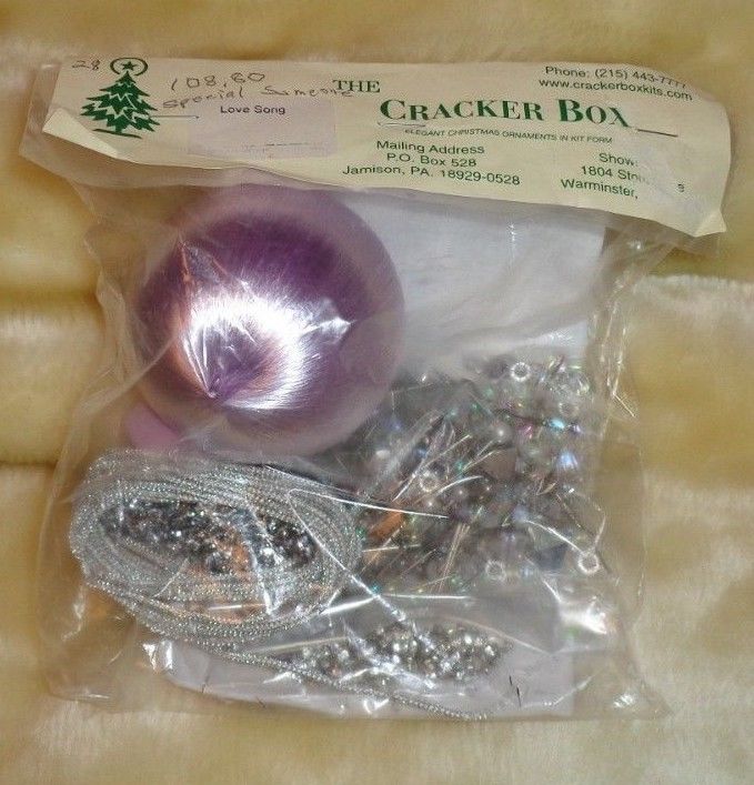 Cracker Box Vintage Beaded Ornament Kit Golden Oldie Love Song Retail $200