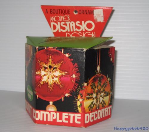 Vintage Boutique Distasio Design Beaded Christmas Ornament Kit Un-used in Box