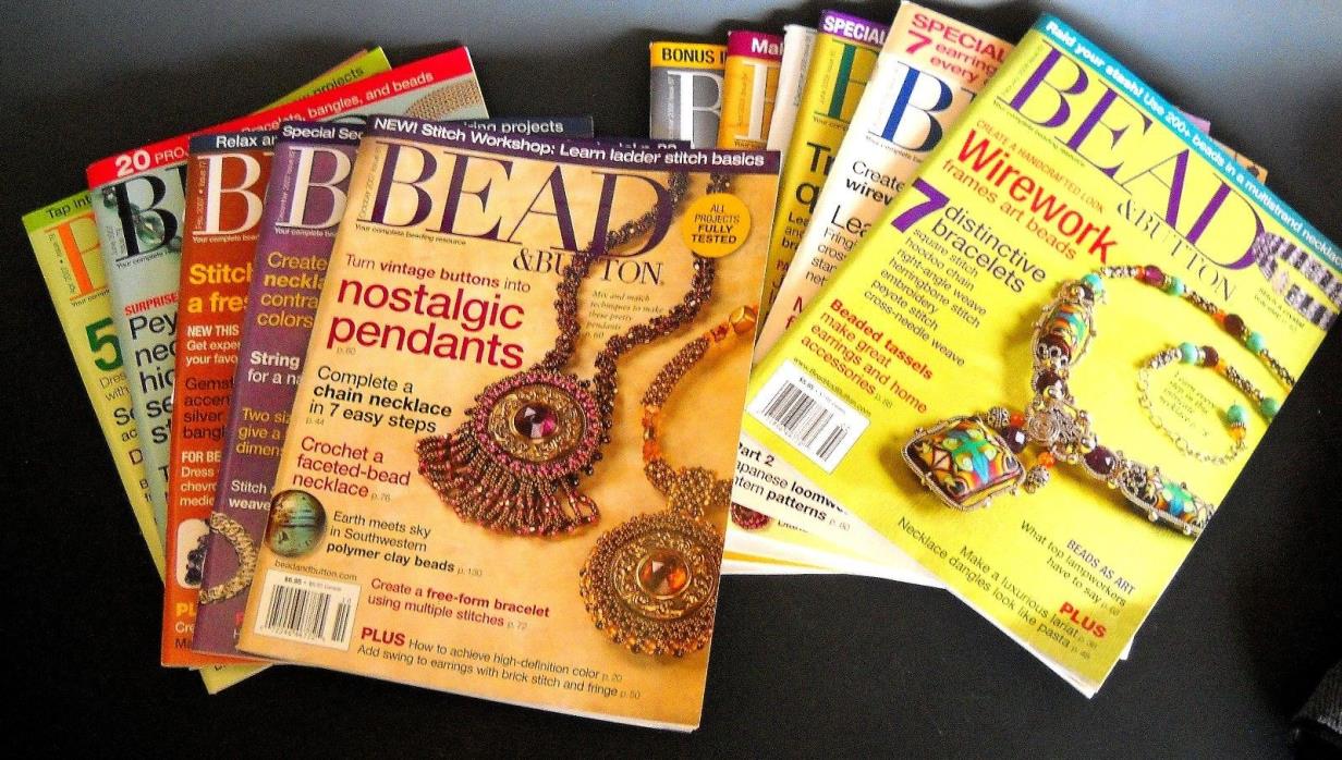 Magazines Back Issues Lot of 11 Bead & Button  2007-2008 For Inspiring Ideas