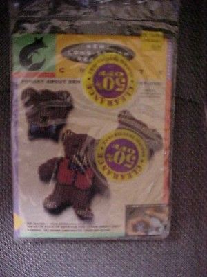 Long-Stitch Beading Kit-Pin & Earrings, Teddy Bears, NEW